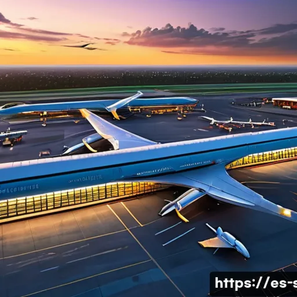 시뮬레이션게임에 적합한 그래픽카드 - A breathtaking aerial view of a sprawling, photorealistic international airport at sunset, bustling ...