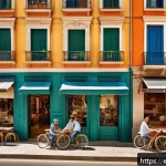 가장 현실적인 시뮬레이션게임 - A detailed urban scene in a modern Spanish city with realistic architecture reflecting local styles,...